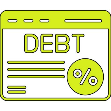 borç ve borç simgesi, satır tasarımı