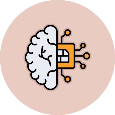 Yapay Zeka simgesinin vektör illüstrasyonu