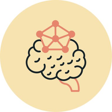 beyin ikonu vektör illüstrasyonu