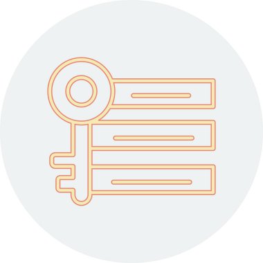 Yığılmış satırları olan anahtar simgesi