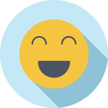Uzun gölgeli mutlu emoji ifadeleri