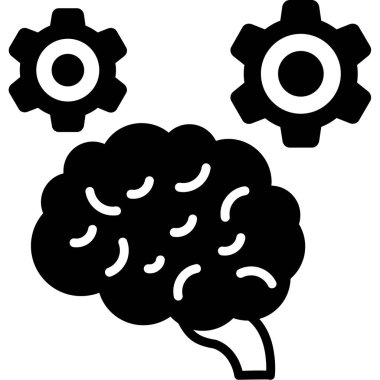 Beyin vites dişli simgesi ana hat biçiminde