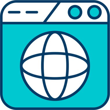 Tarayıcı yerküresi internet simgesi - taslak biçimi