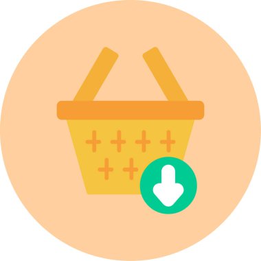 Alışveriş sepeti ikonu vektör illüstrasyonu