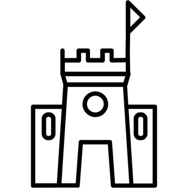 Şato. Web simgesi basit illüstrasyon