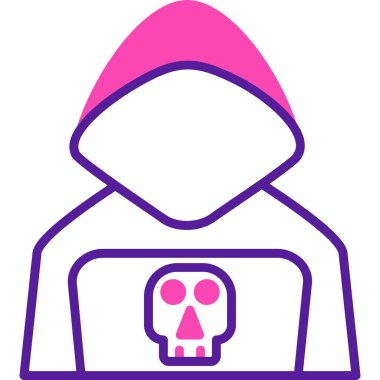 Akıllı telefon simgesine sahip hacker, vektör illüstrasyonu