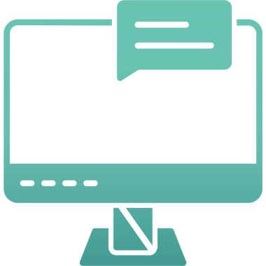 Bilgisayar monitörü. Web simgesi basit illüstrasyon