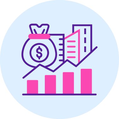 iş ve büyüme düz vektör simgesi.