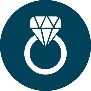 Elmas yüzük ikonu. Web için elmas halka vektör simgelerinin basit illüstrasyonu