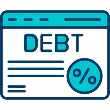 borç düz simgesi beyaz arkaplanda izole edildi