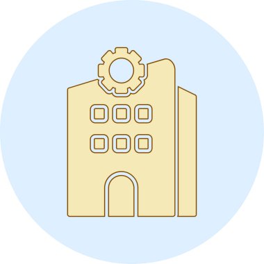 Bina. Web simgesi basit illüstrasyon