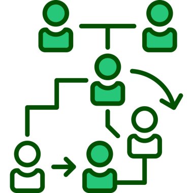 Sosyal medyaya bağlı bir grup insanın vektör çizimi