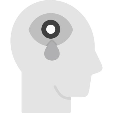 Baş simgesi olan beyin, vektör illüstrasyon tasarımı