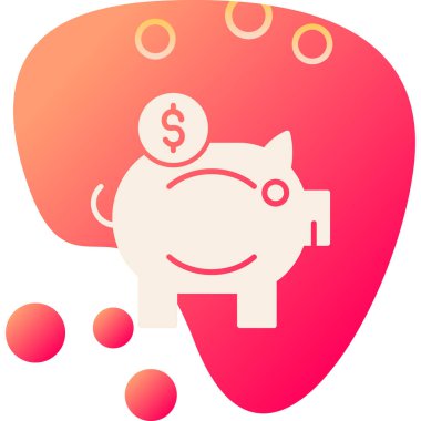 Piggy Bank simgesi, vektör illüstrasyonu