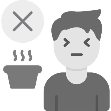 Sıcak içecek vektör sembol tasarımlı üzgün adam