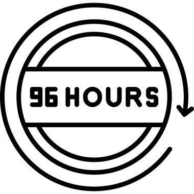 saat simgesi vektör çizgisi siyah