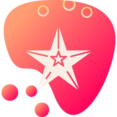 Konuşma baloncuğu simgesi olan kırmızı bir yıldızın vektör çizimi