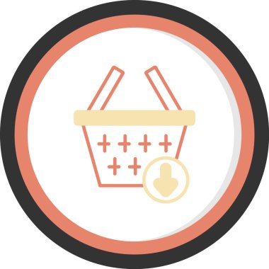 Alışveriş sepeti simgesinin vektör illüstrasyonu