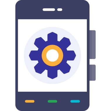 mobil ayarlar düz vektör simgesi