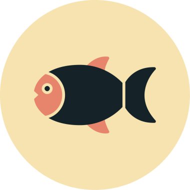 balık simgesi, vektör illüstrasyonu