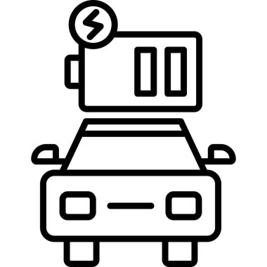 elektrikli araba simgesi vektör çizimi çizimi