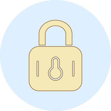 Asma kilit simgesi. Web için kilit vektör simgelerinin basit illüstrasyonu