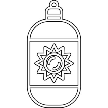 Güneş kremi ikonlu güneş kremi şişesi, taslak tarzı