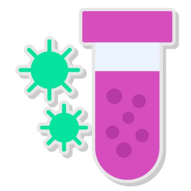 Test tübü vektör simgesi. beyaz arkaplanda test tüpünün çizgi film çizimi.