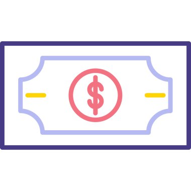 para dolar fatura izole vektör ikonu tasarımı
