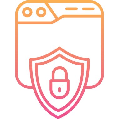 Güvenlik kalkanı vektör simgesi basit illüstrasyon