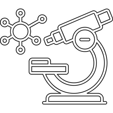 Bilim ve teknoloji çizgisi ve siyah simge tasarımı