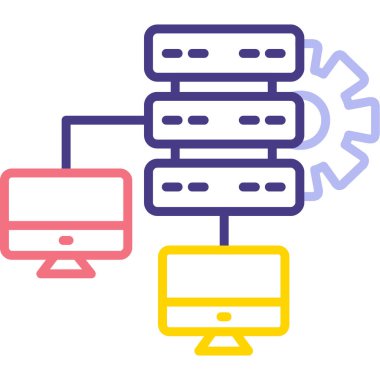 sunucu paylaşım simgesi, vektör illüstrasyonu