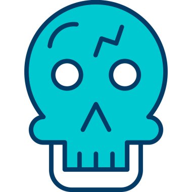 kafatası simgesi, vektör illüstrasyonu