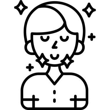 Saç stili ve sakal vektör tasarımı olan genç bir adam.