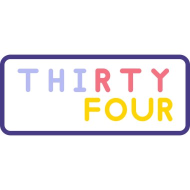 34 numara logo vektör tasarım şablonu. Sayı dizaynlı 3 boyutlu sayı.