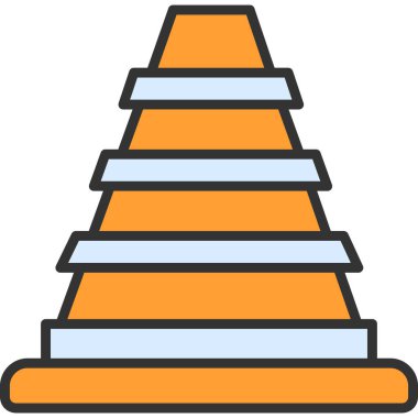 piramit simgesi. Ağ için basit piramit vektör simgeleri çizimi