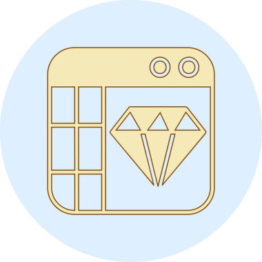 Elmas. Web simgesi basit illüstrasyon