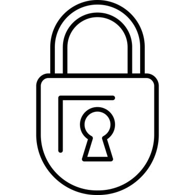 vektör ince çizgi simgesini kilitle