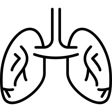 İnsan ciğerleri ikonu. Beyaz arkaplanda izole edilmiş web tasarımı için ana akciğer vektör simgesi