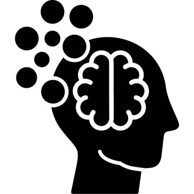 Beyin düşünme simgesi, vektör çizim tasarımı