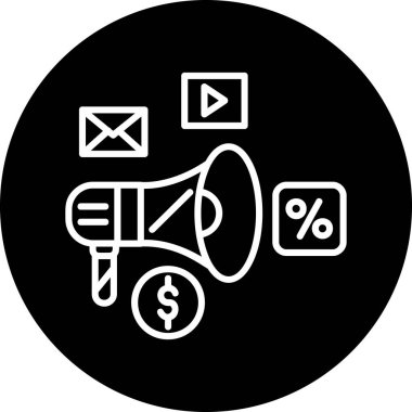 Pazarlama simgesi, vektör illüstrasyonu