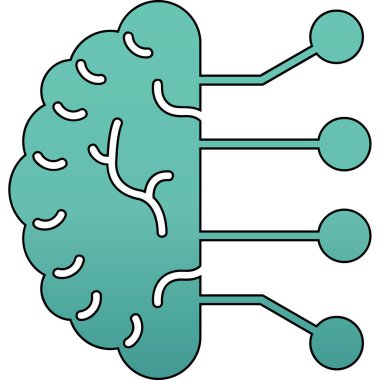 beyin ikonu vektör illüstrasyonu