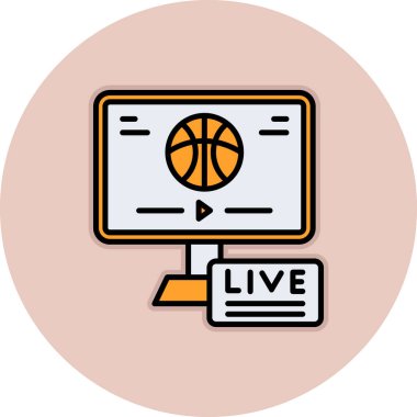 Basketbol vektörü düz renk simgesi