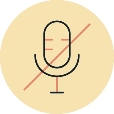 Mikrofon. Web simgesi basit illüstrasyon