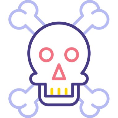 Vektör illüstrasyonu, kafatası simgesi