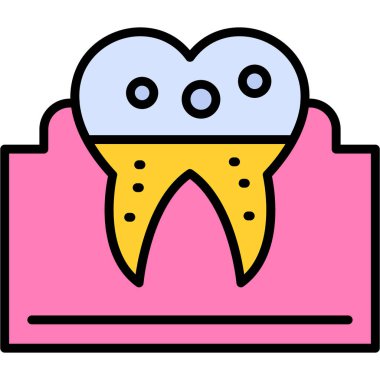 Diş simgesi, vektör illüstrasyonu basit tasarım