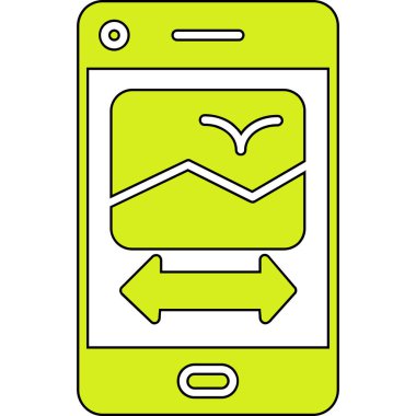 Ekran simgesi vektörlü cep telefonu. ince çizgi biçimi.