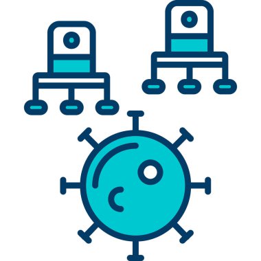 Bir virüs simgesinin vektör illüstrasyonu