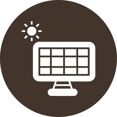 Güneş enerjisi simgesinin vektör illüstrasyonu