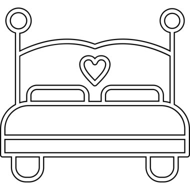 Romantik ve yatak ikonu, taslak biçimi